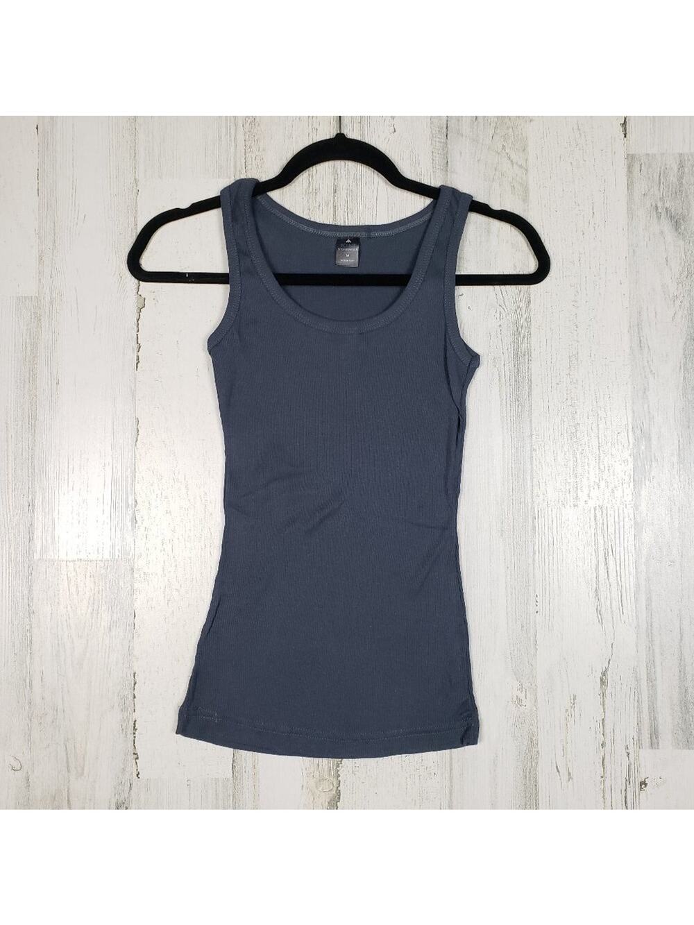 NWOT Point Sportswear Dark Gray Ribbed Racerback Tank Top Women's Size Medium